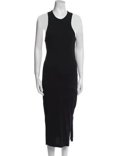 Pre-owned John Elliott Scoop Neck Midi Length Dress In Black