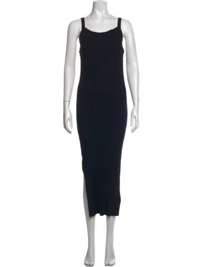 Pre-owned John Elliott Scoop Neck Midi Length Dress In Black