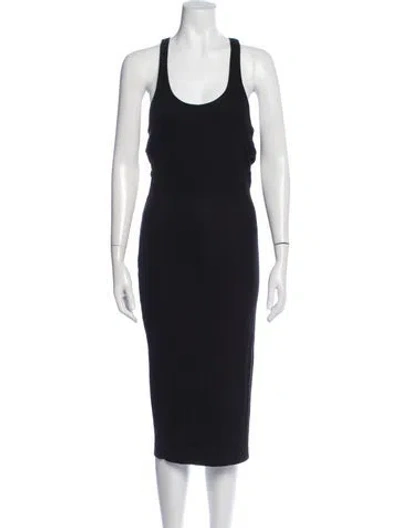 Pre-owned John Elliott Scoop Neck Midi Length Dress In Blue