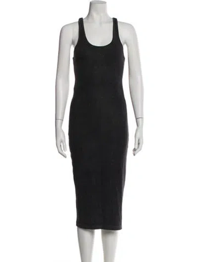 Pre-owned John Elliott Scoop Neck Midi Length Dress In Gray