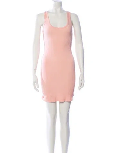 Pre-owned John Elliott Scoop Neck Mini Dress In Neutral