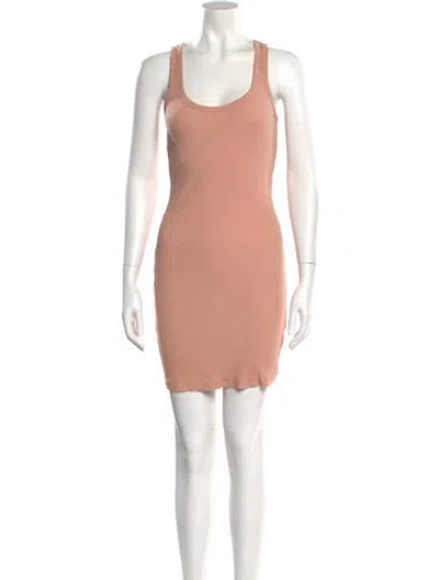 Pre-owned John Elliott Scoop Neck Mini Dress In Neutral