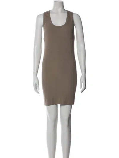 Pre-owned John Elliott Scoop Neck Mini Dress In Neutral