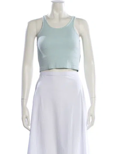 Pre-owned John Elliott Scoop Neck Sleeveless Crop Top In Green