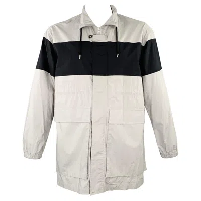 Pre-owned John Elliott Season Nine Size L Grey Black Stripe Cotton Windbreaker Jacket In Gray