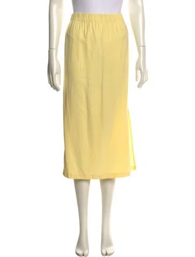 Pre-owned John Elliott Silk Midi Length Skirt In Yellow