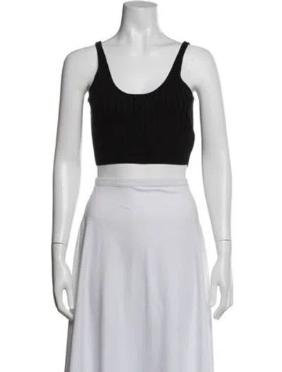 Pre-owned John Elliott Silk Scoop Neck Crop Top In White