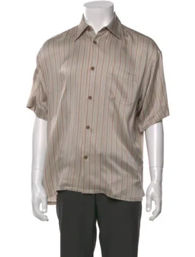 Pre-owned John Elliott Silk Striped Shirt In Neutral