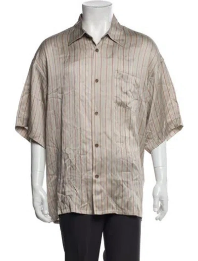 Pre-owned John Elliott Silk Striped Shirt W/ Tags In Neutral