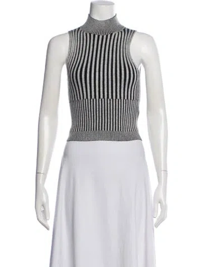 Pre-owned John Elliott Silk Striped Top In Gray
