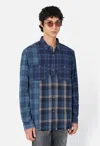 John Elliott Silverado Paneled Plaid Shirt Blue X Black In Multi