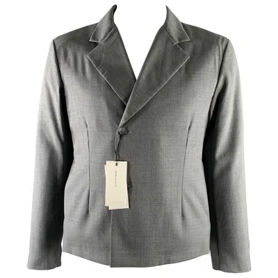 Pre-owned John Elliott Size 42 Grey Wool Double Breasted Cropped Blazer In Gray