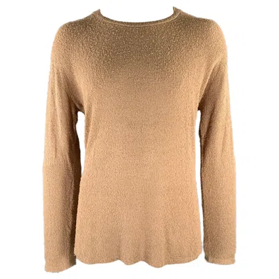 Pre-owned John Elliott Size L Camel Textured Cotton Nylon Boat Neck Pullover In Brown