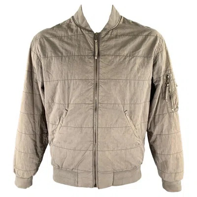 Pre-owned John Elliott Size Xl Khaki Quilted Cotton Blend Bomber Jacket In Brown