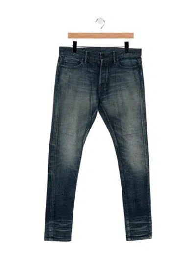 Pre-owned John Elliott Slim Fit Jeans In Blue
