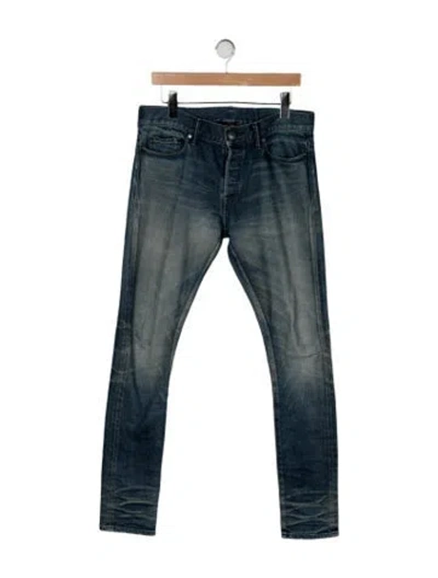 Pre-owned John Elliott Slim Fit Jeans In Blue