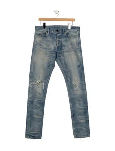 Pre-owned John Elliott Slim Fit Jeans In Blue