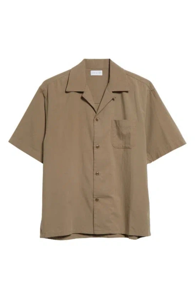 John Elliott Men's Solid Camp Shirt In Bark