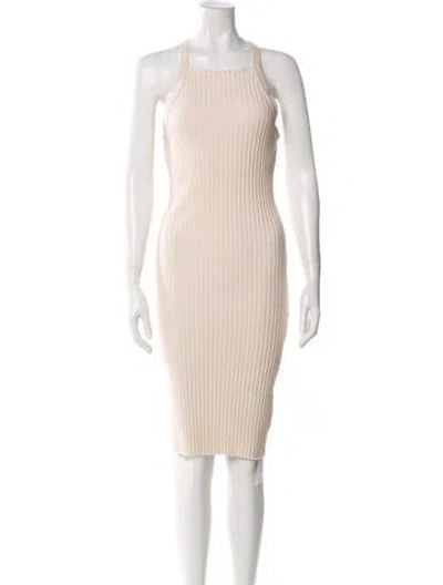 Pre-owned John Elliott Square Neckline Knee-length Dress In Neutral