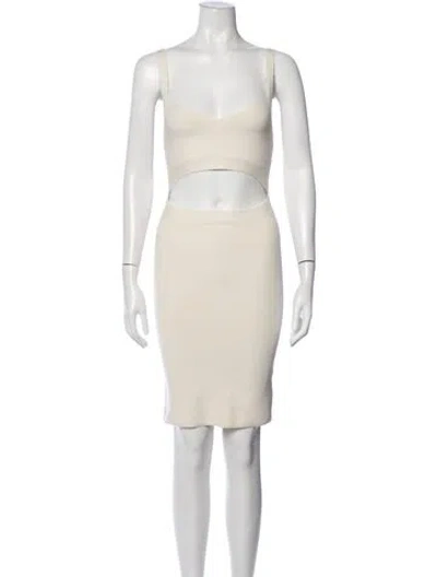 Pre-owned John Elliott Square Neckline Knee-length Dress In Neutrals