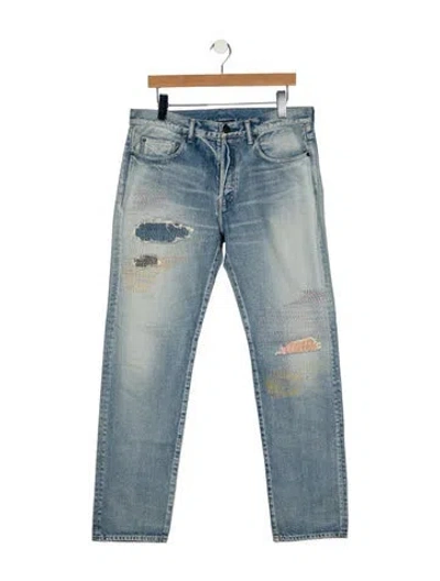 Pre-owned John Elliott Straight-leg Jeans In Blue