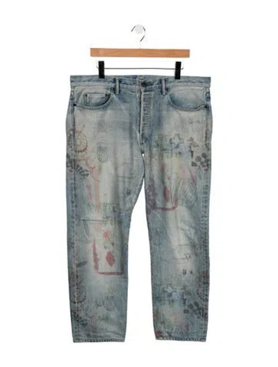 Pre-owned John Elliott Straight-leg Jeans In Blue