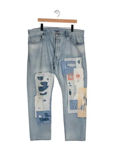 Pre-owned John Elliott Straight-leg Jeans In Blue