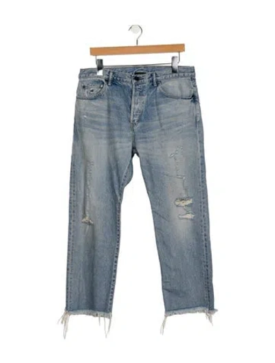 Pre-owned John Elliott Straight-leg Jeans In Blue
