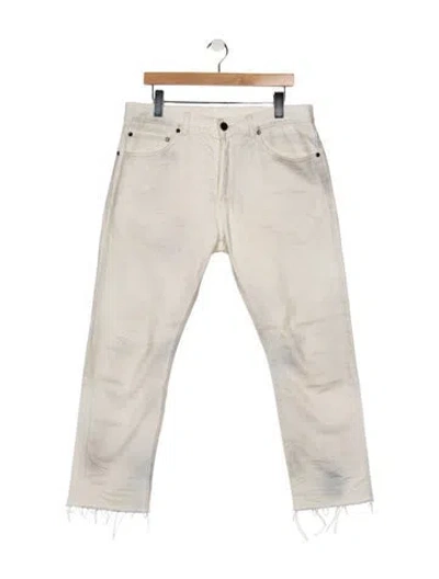 Pre-owned John Elliott Straight-leg Jeans In White