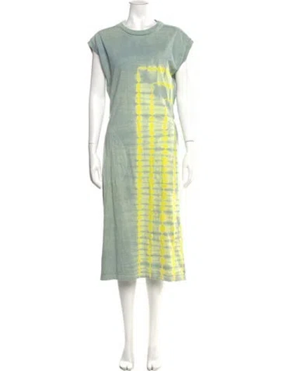 Pre-owned John Elliott Striped Long Dress In Green
