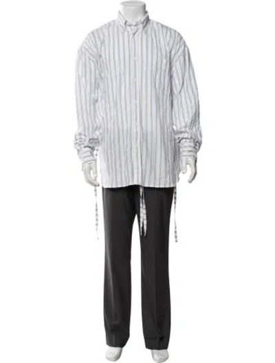 Pre-owned John Elliott Striped Long Sleeve Shirt W/ Tags In White