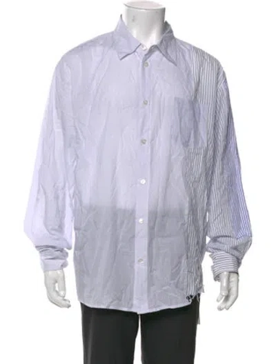 Pre-owned John Elliott Striped Long Sleeve Shirt In White