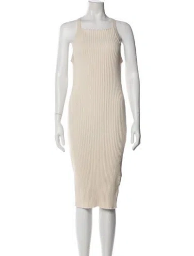 Pre-owned John Elliott Striped Midi Length Dress In Neutral