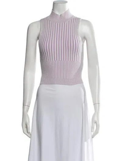 Pre-owned John Elliott Striped Mock Neck Top In Grey