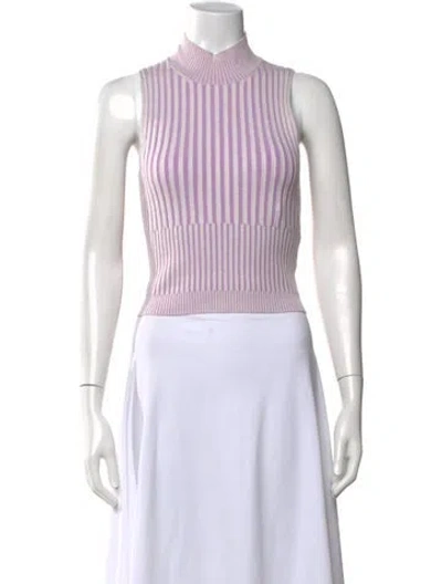 Pre-owned John Elliott Striped Mock Neck Top In Pink