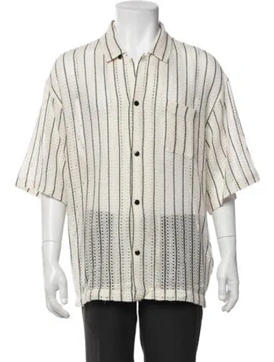 Pre-owned John Elliott Striped Three-quarter Sleeve Shirt In Green