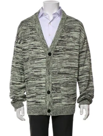 Pre-owned John Elliott Striped V-neck Cardigan In Neutral