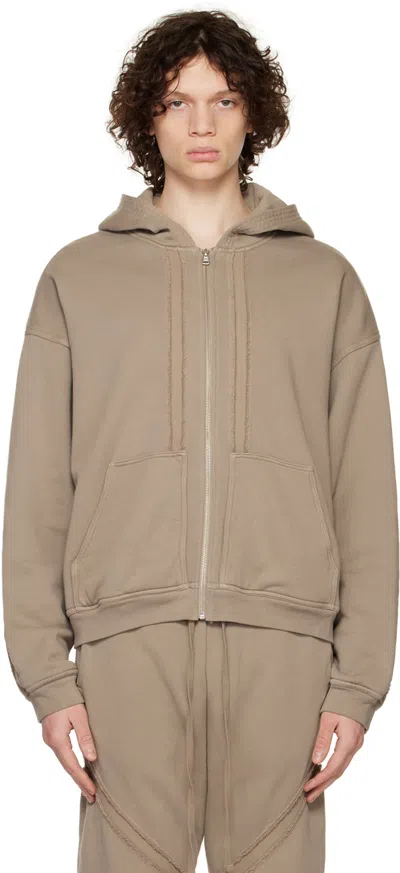 John Elliott Taupe Frame Hoodie In Bark