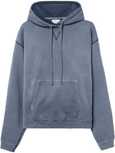John Elliott Blue Thermal Hoodie In Washed Navy