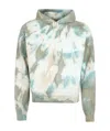 John Elliott Tie-dye Effect Drawstring Hooded Sweatshirt In White