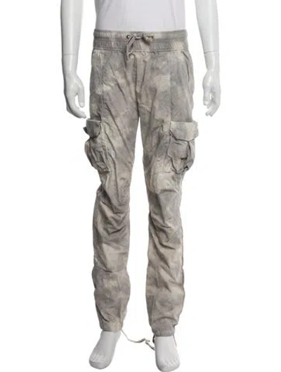 Pre-owned John Elliott Tie-dye Print Cargo Pants In Gray