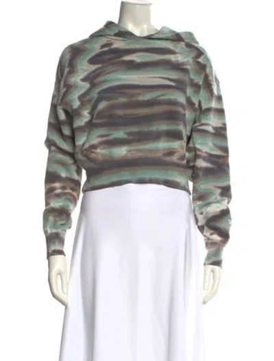 Pre-owned John Elliott Tie-dye Print Crew Neck Crop Top In Blue