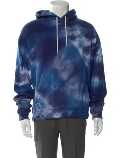 Pre-owned John Elliott Tie-dye Print Crew Neck Hoodie In Blue