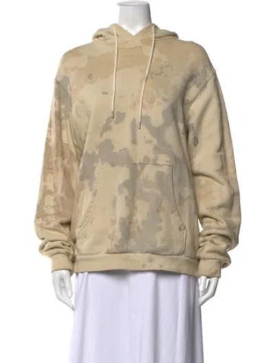 Pre-owned John Elliott Tie-dye Print Crew Neck Hoodie In Neutrals