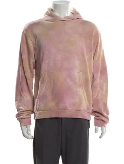 Pre-owned John Elliott Tie-dye Print Crew Neck Hoodie In Pink