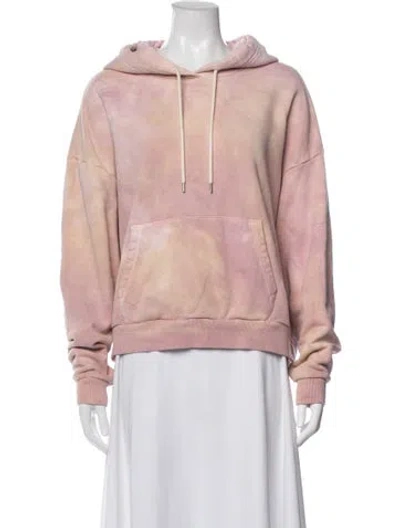 Pre-owned John Elliott Tie-dye Print Crew Neck Hoodie In Pink