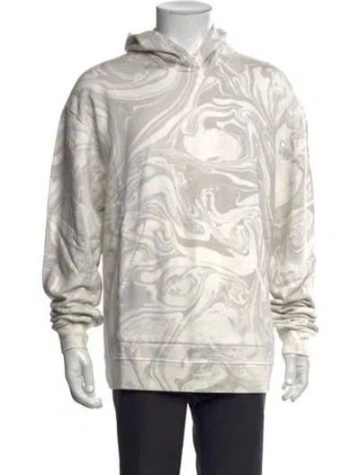 Pre-owned John Elliott Tie-dye Print Crew Neck Hoodie W/ Tags In White