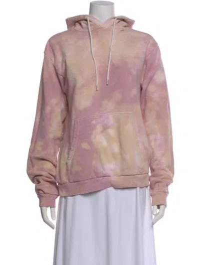 Pre-owned John Elliott Tie-dye Print Crew Neck Sweatshirt In Pink