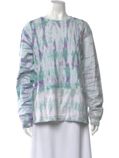 Pre-owned John Elliott Tie-dye Print Crew Neck Sweatshirt In White