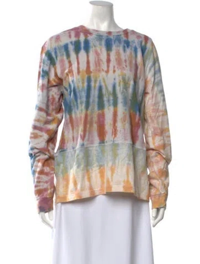 Pre-owned John Elliott Tie-dye Print Crew Neck Top W/ Tags In Pink